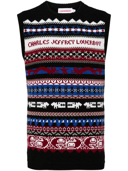 Fair Isle-Intarsia Knitted Top