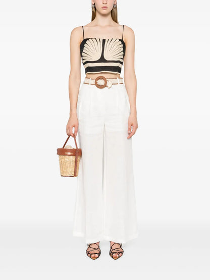 Golden Tuck Palazzo Pants