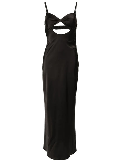 Cut-Out Detail Satin Dress