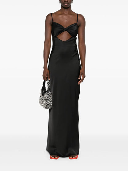 Cut-Out Detail Satin Dress