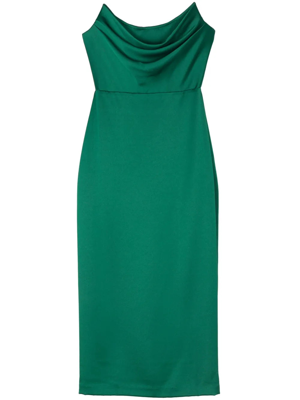 Corset-Style Satin Midi Dress