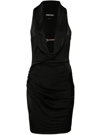 Cowl-Neck Mini Dress
