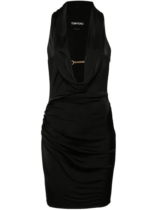Cowl-Neck Mini Dress