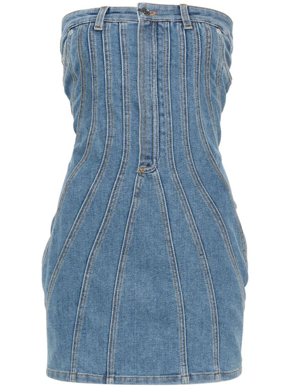 Denim Bustier Mini Dress
