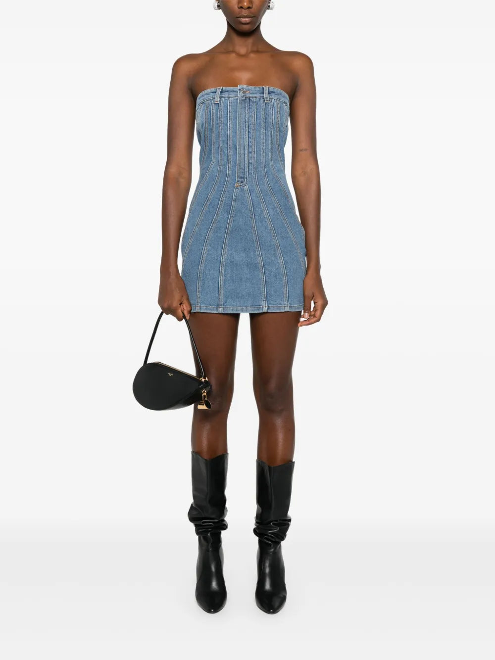 Denim Bustier Mini Dress