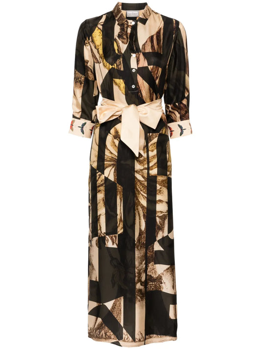 Aloe Graphic-Print Belted Dress