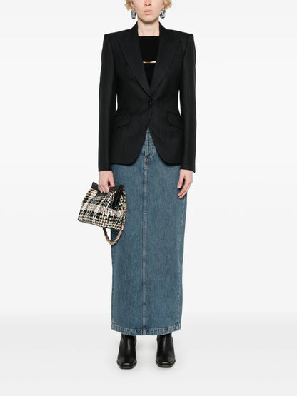 Single-Breasted Pinstripe Blazer