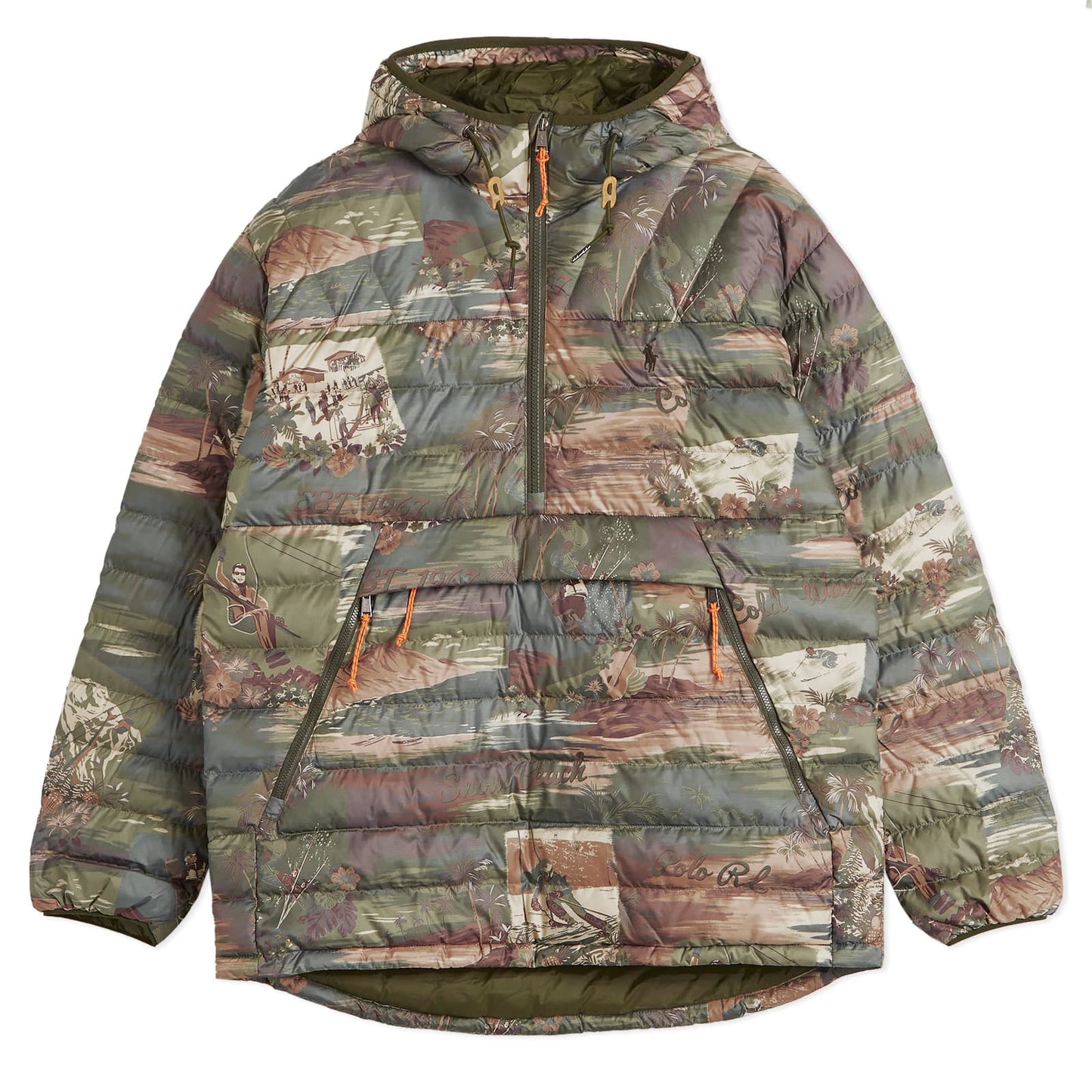 Ski Camo Ripstop Half Zip Jacket