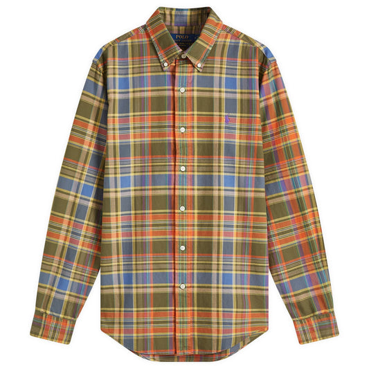 Custom Brushed Twill Plaid Oxford Shirt