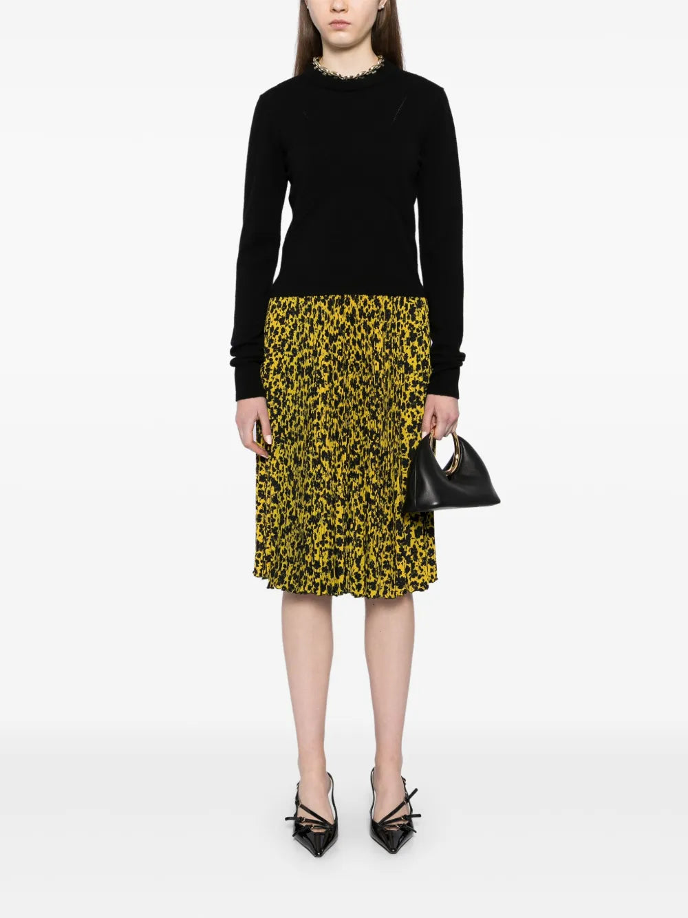 Floral-Print Pleated Skirt