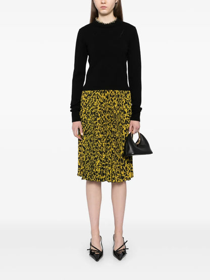 Floral-Print Pleated Skirt