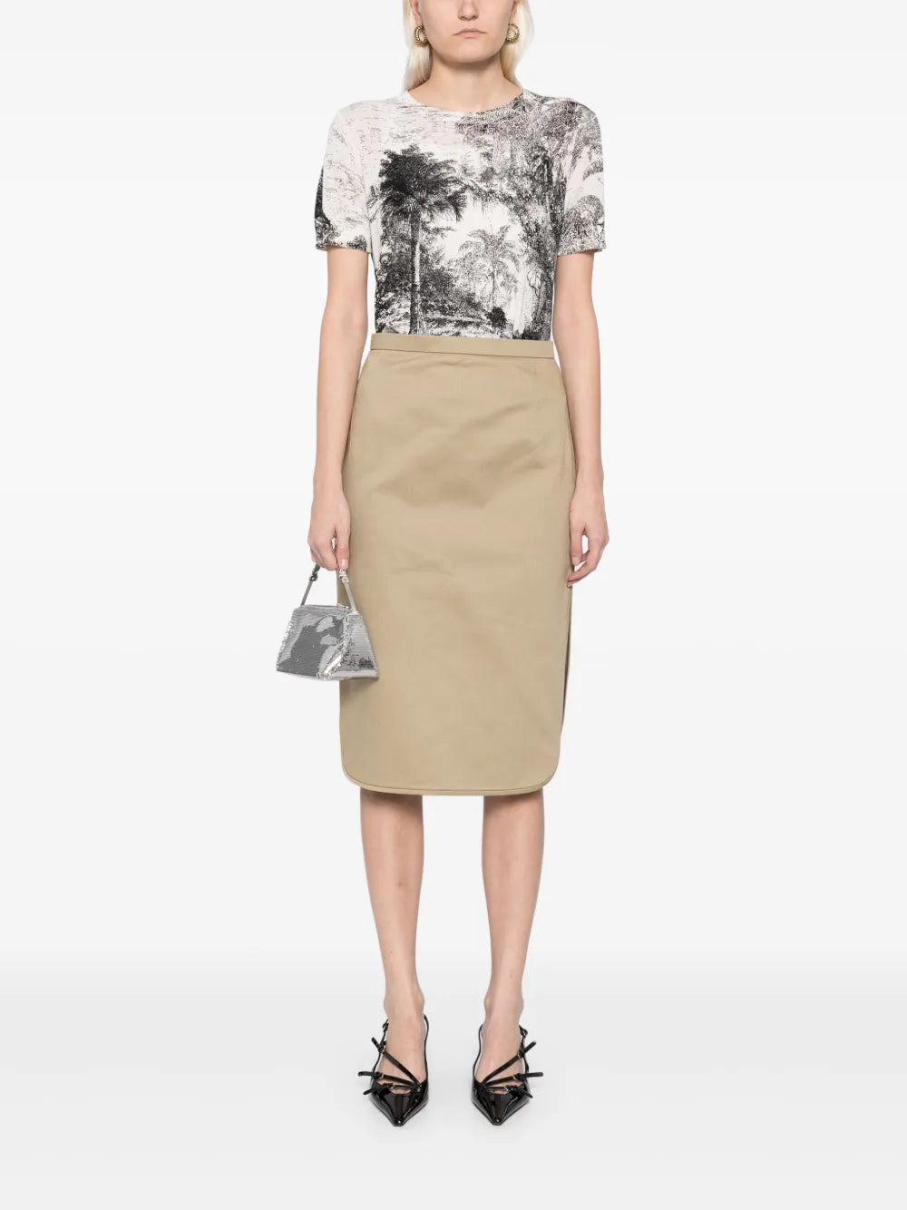 Stretch-Cotton Pencil Skirt