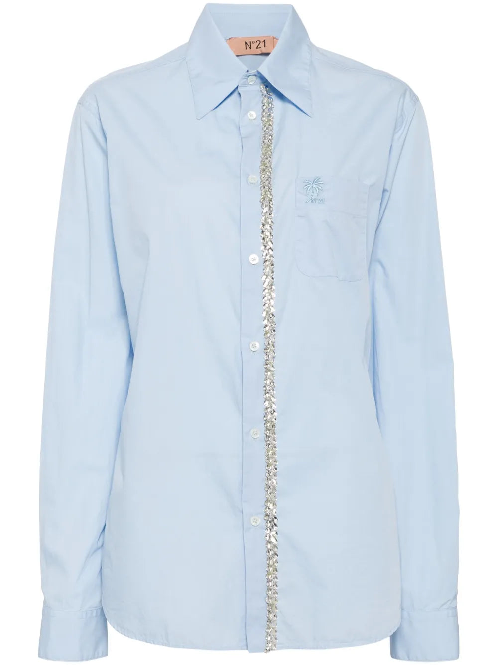 Crystal-Embellished Poplin Shirt