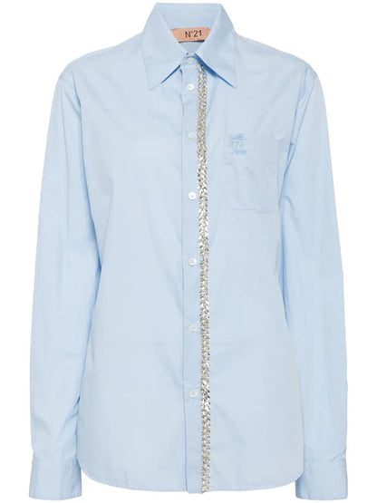 Crystal-Embellished Poplin Shirt