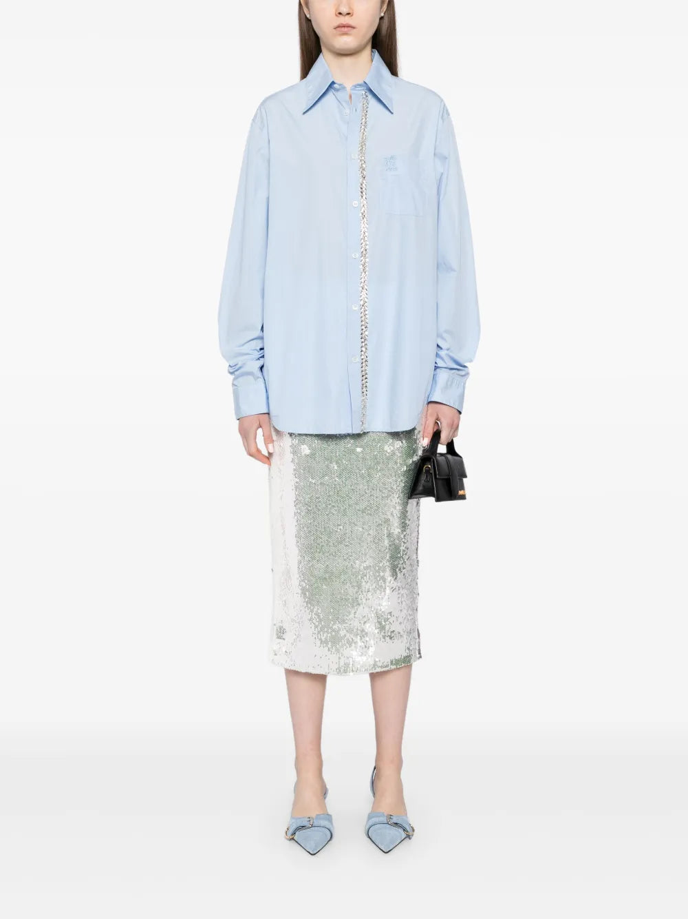 Crystal-Embellished Poplin Shirt