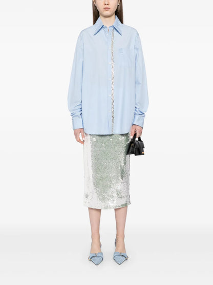 Crystal-Embellished Poplin Shirt