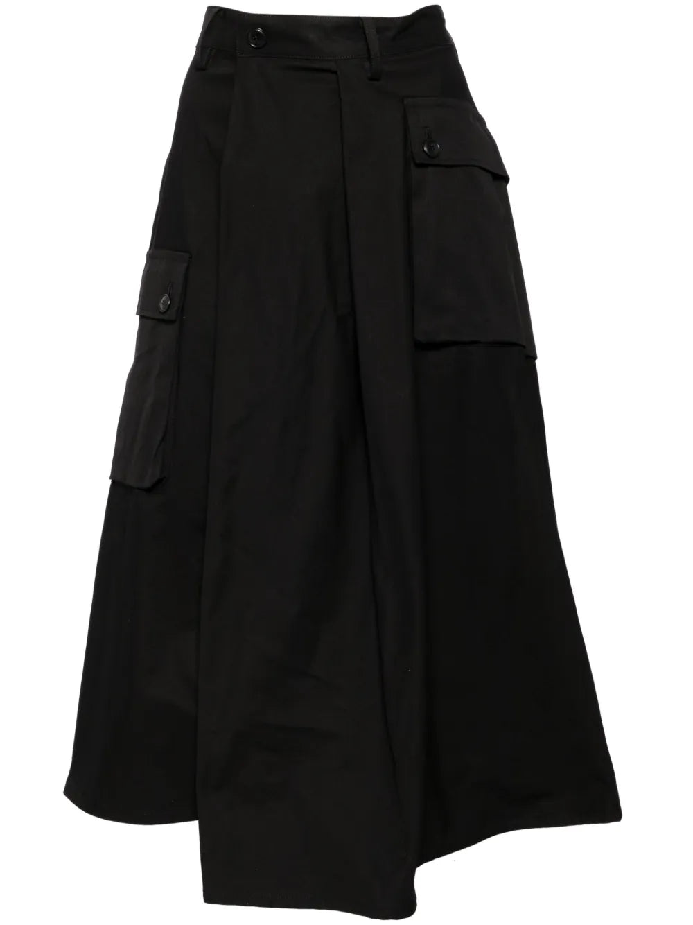 Asymmetric Cotton Cargo Skirt