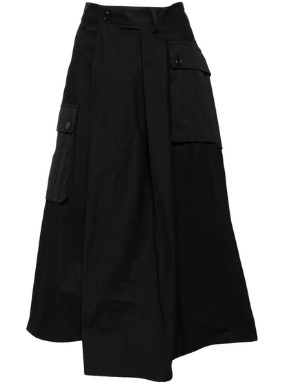 Asymmetric Cotton Cargo Skirt