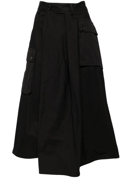 Asymmetric Cotton Cargo Skirt