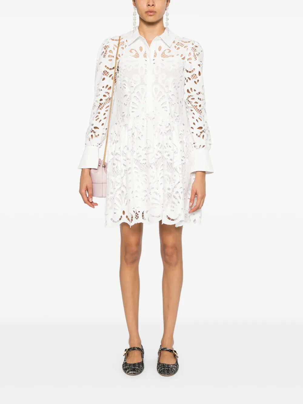 Guipure-Lace Mini Dress