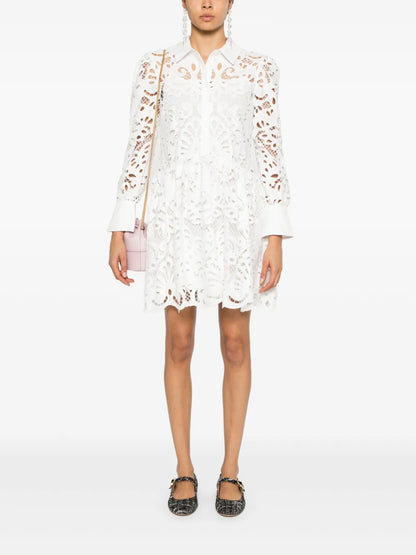 Guipure-Lace Mini Dress