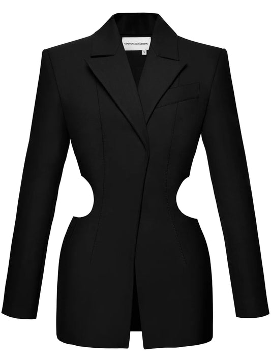 Cut-Out Peak Lapel Blazer