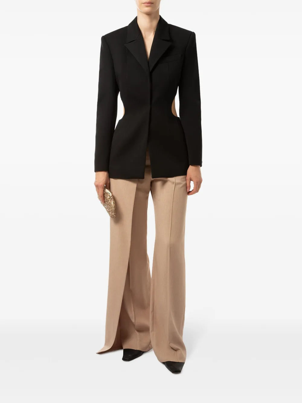 Cut-Out Peak Lapel Blazer