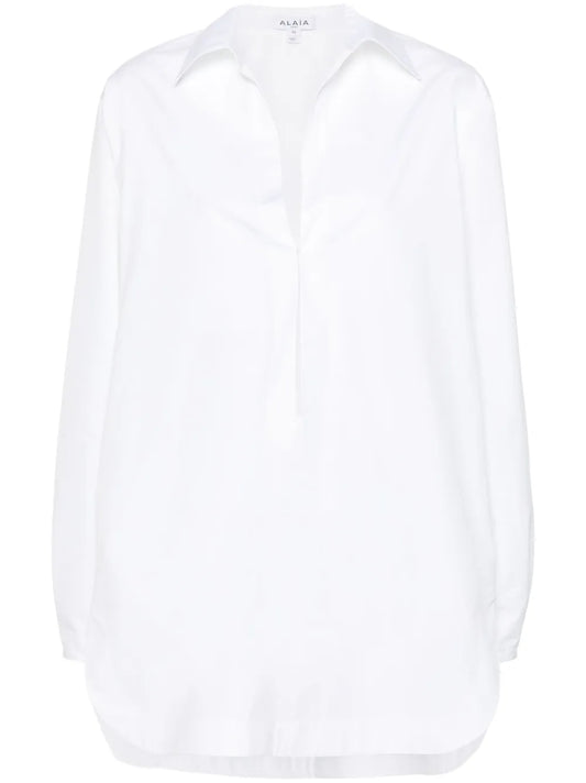 Cotton Poplin Mini Shirt Dress