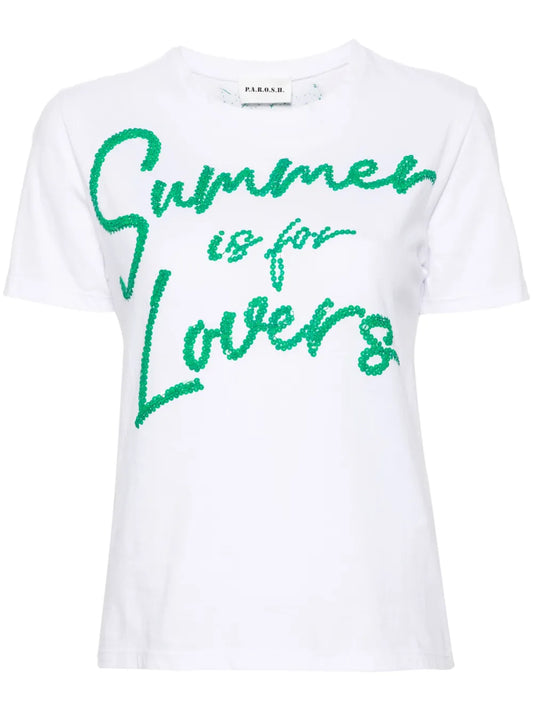 Sequin-Embellished Cotton T-Shirt