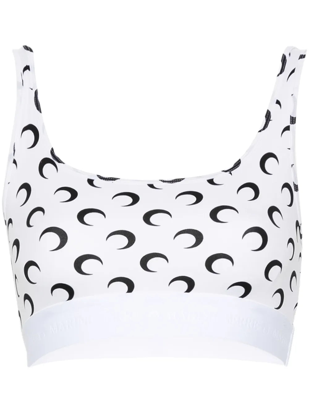 Crescent Moon-Print Crop Top