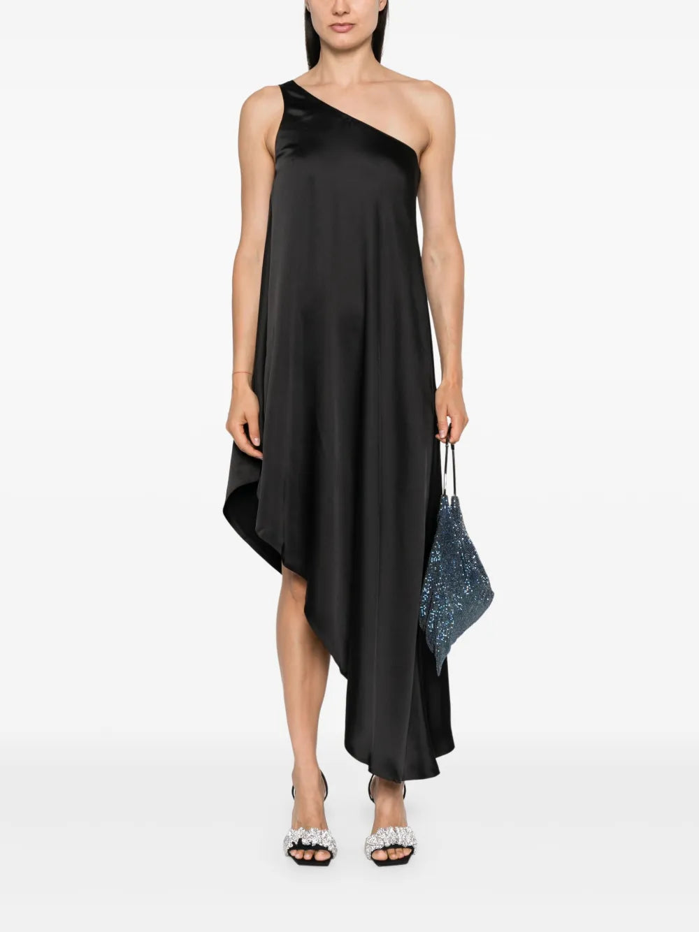 Asymmetric Satin Tunic Dress