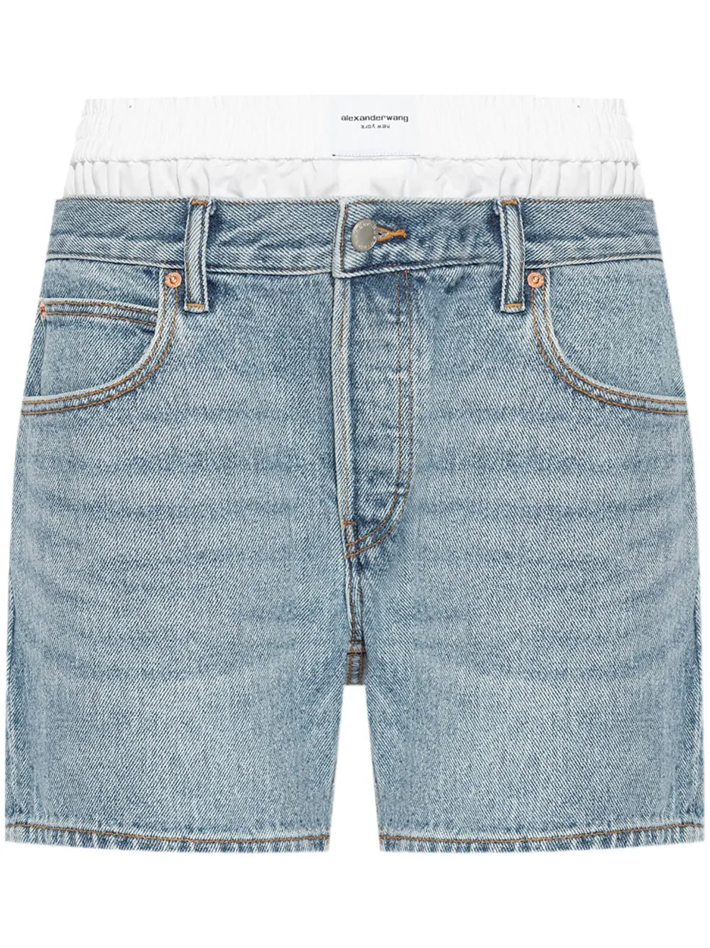 Layered Denim Shorts