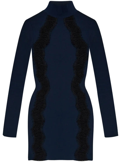 Perforated-Detailing Mini Dress