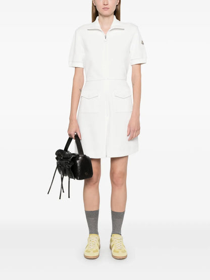 Logo-Patch Piqué Mini Dress