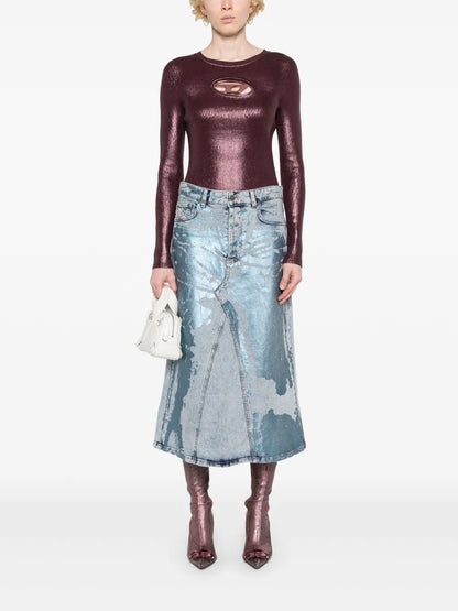 De-Pago Low-Rise Denim Skirt
