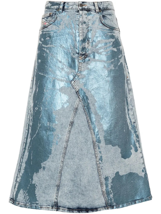 De-Pago Low-Rise Denim Skirt