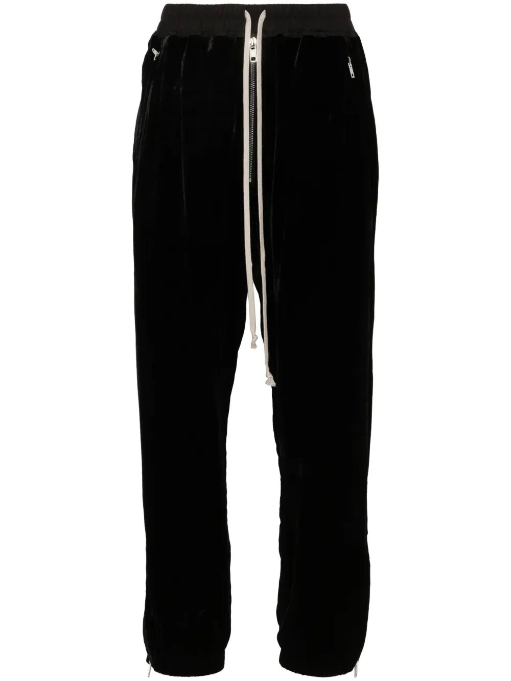 Drop-Crotch Velour Track Pants