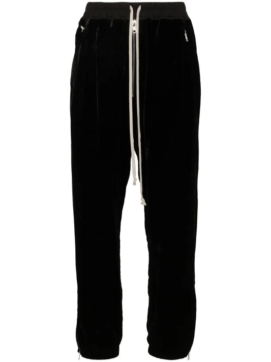 Drop-Crotch Velour Track Pants