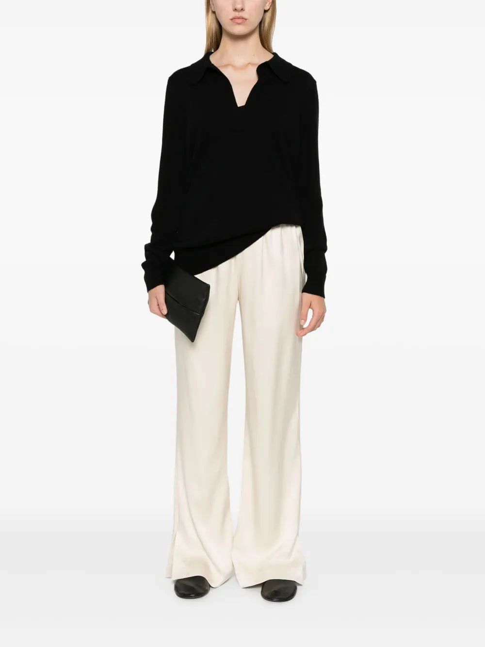 Straight-Leg Silk Trousers