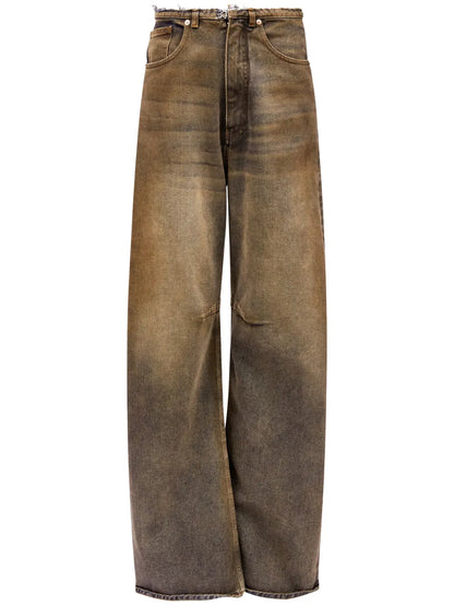 Raw-Cut Wide-Leg Jeans
