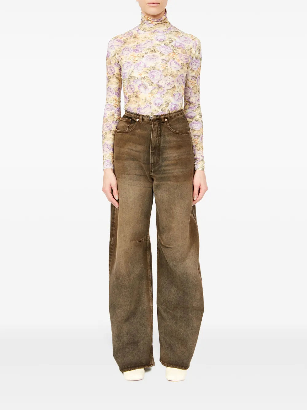 Raw-Cut Wide-Leg Jeans