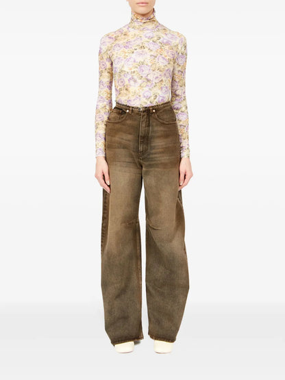 Raw-Cut Wide-Leg Jeans
