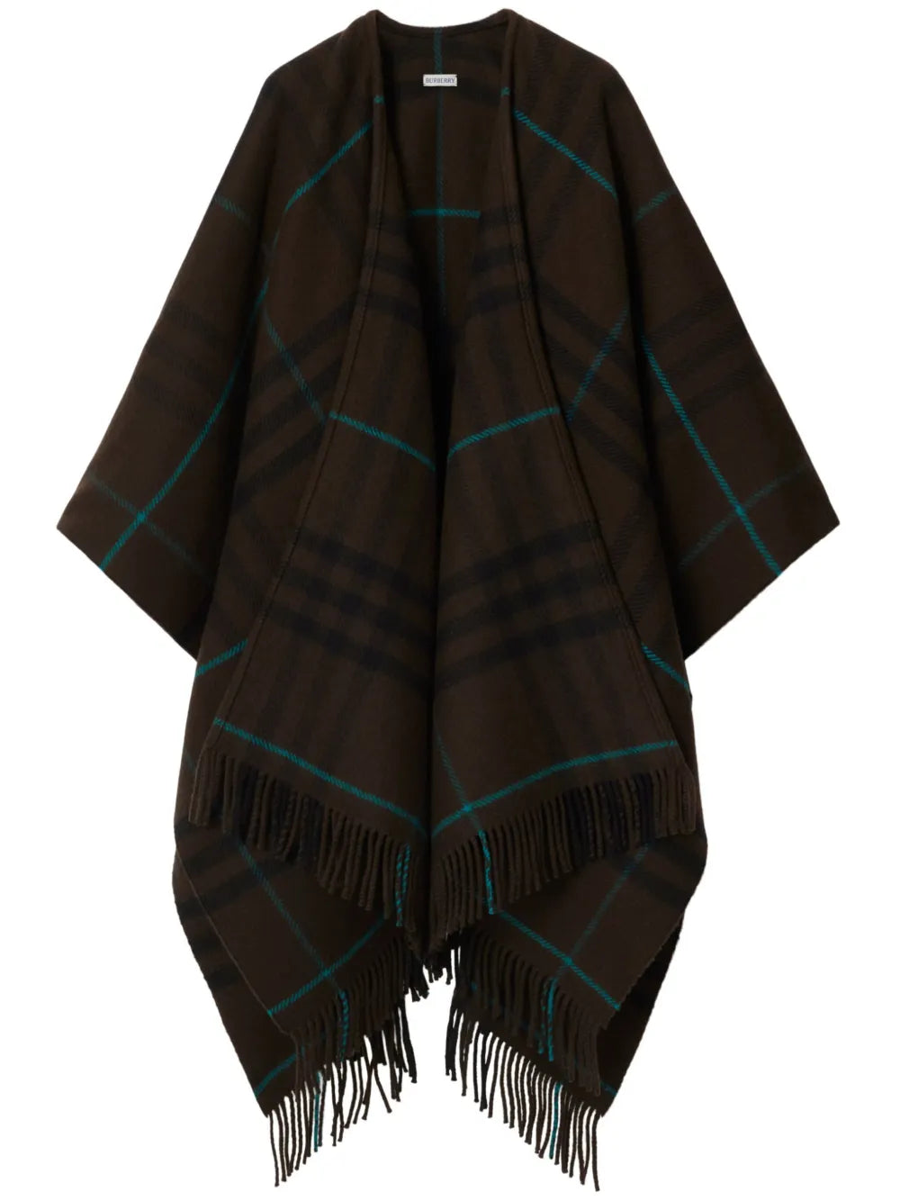 Checked Fringed Cape