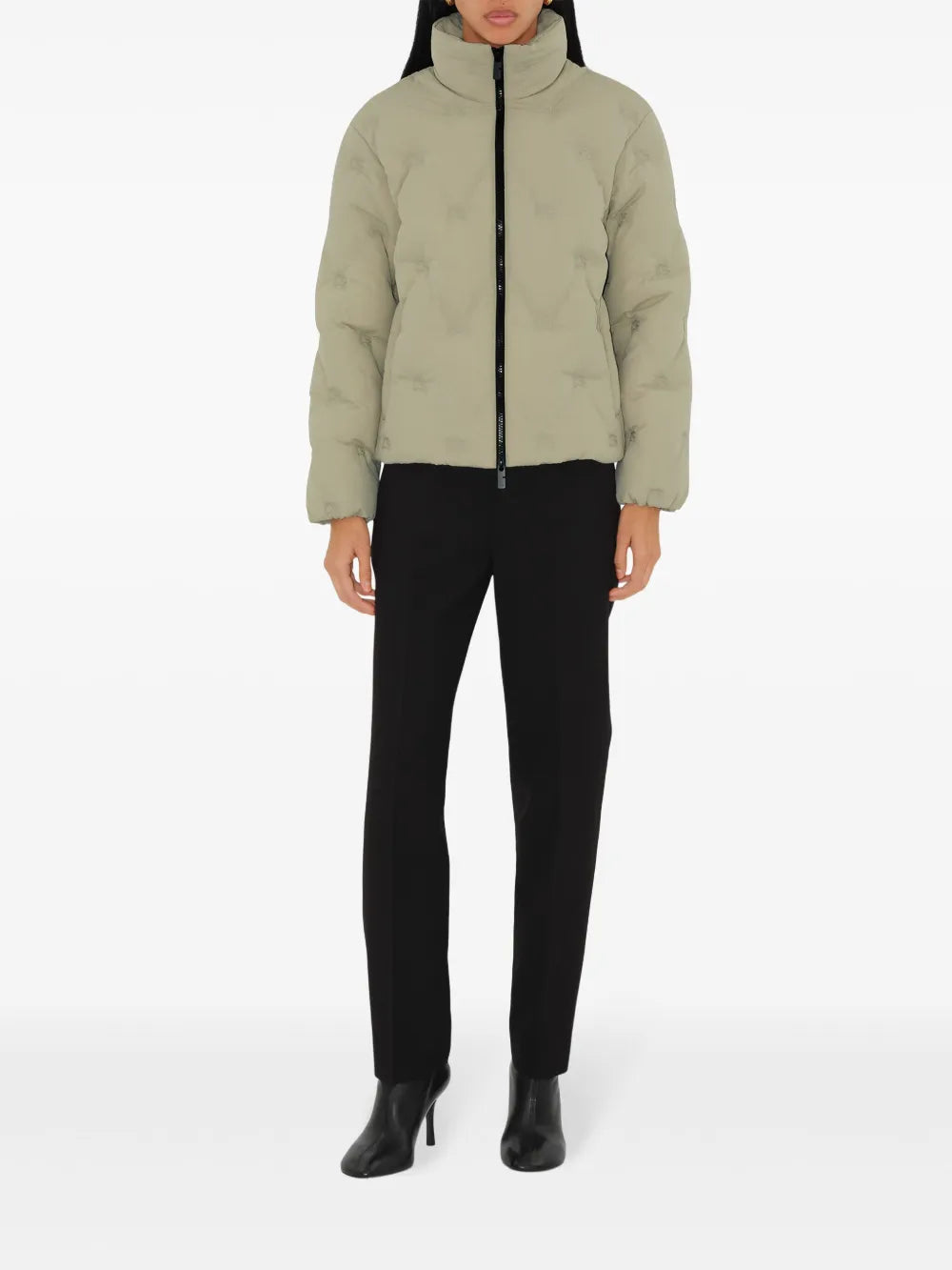 High-Neck Quilted Jacket