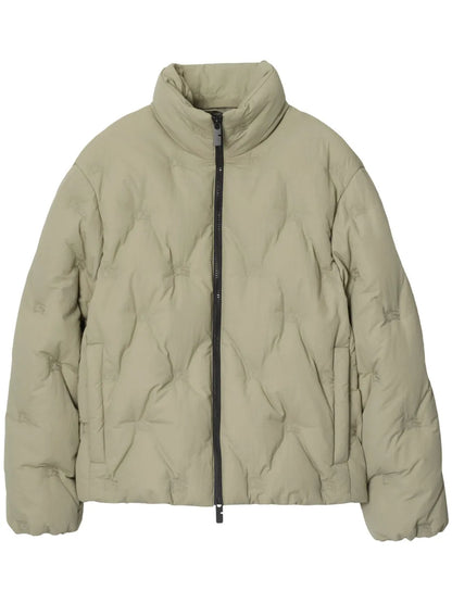 High-Neck Quilted Jacket