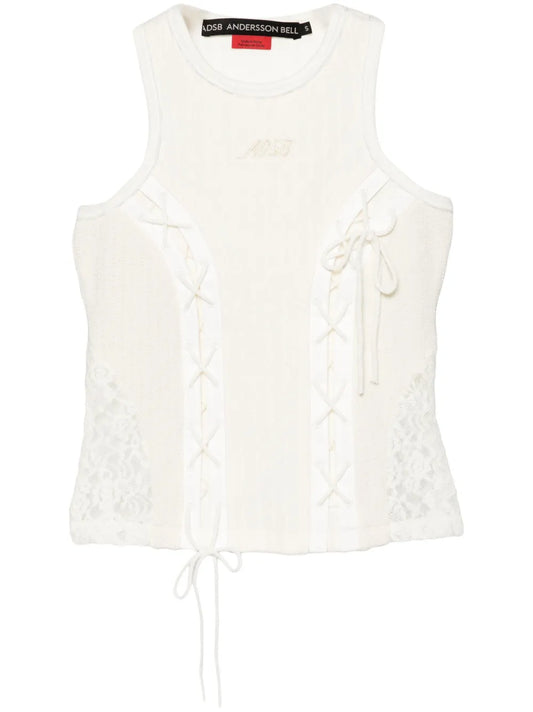 Lace-Up Sleeveless Top