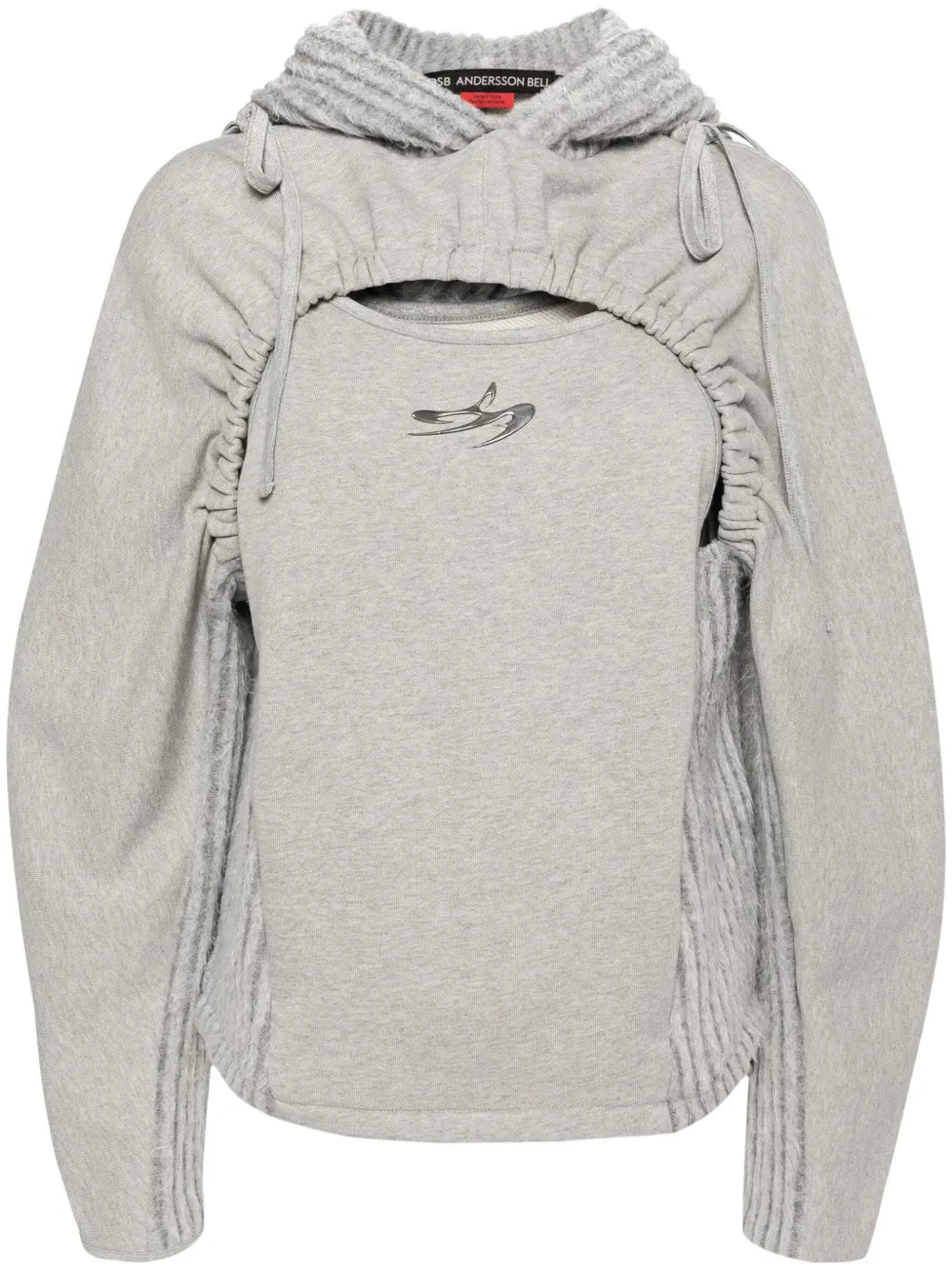 Cut-Out Shirring Hoodie