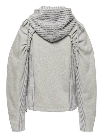 Cut-Out Shirring Hoodie