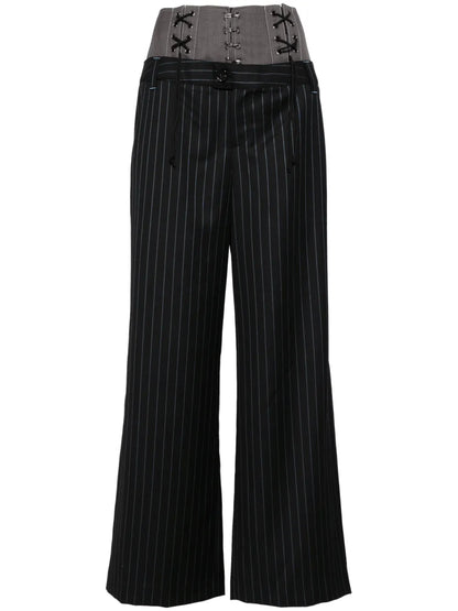 Lace-Up Double Waist Pants