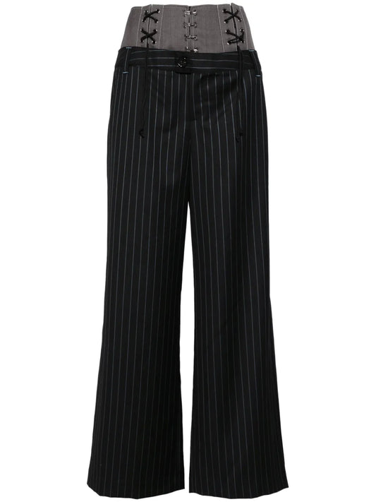Lace-Up Double Waist Pants